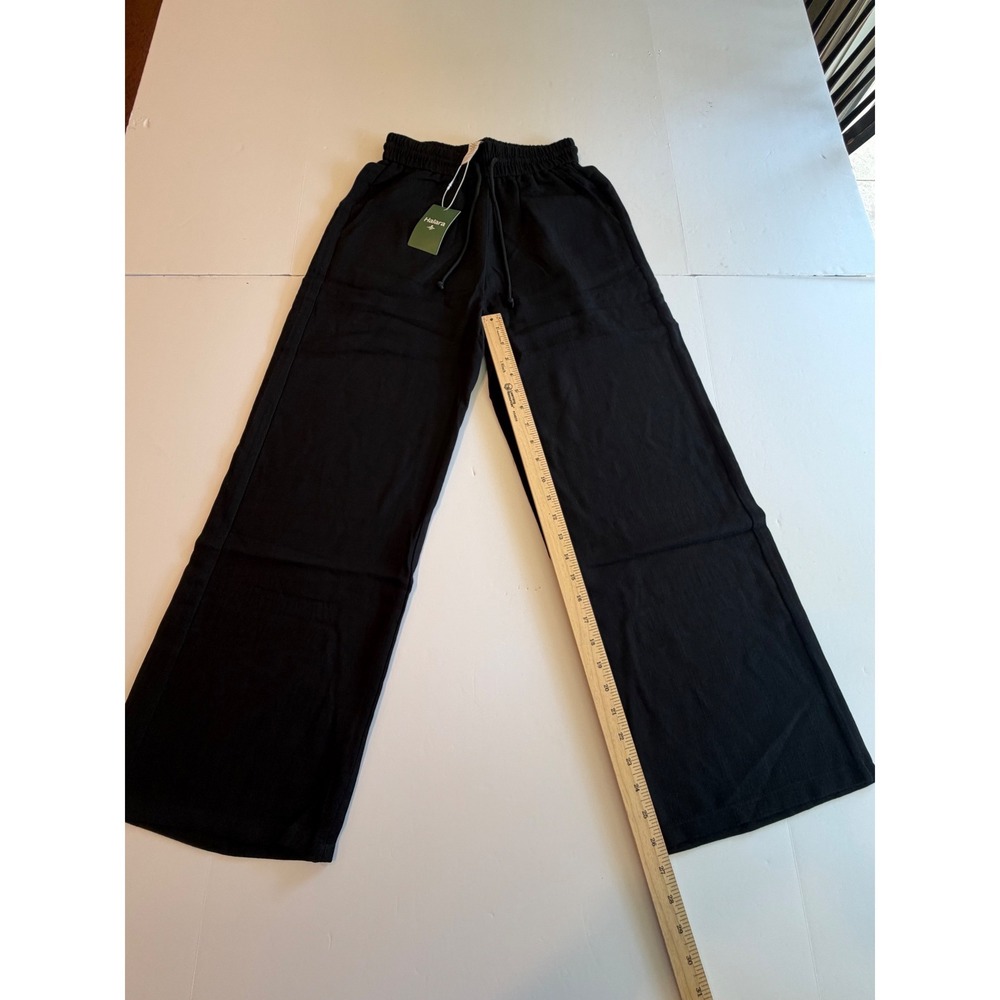 Halara Black Wide Leg Flowy Trousers XS High Waisted Drawstring Pants - Picture 2 of 7